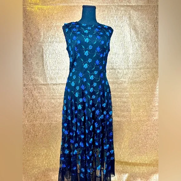 sachin and babi light blue dress Floral Dresses – Dress the Population main image 1